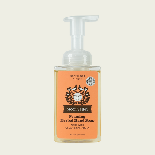 Moon Valley Organics Foaming Herbal Hand Soap Front Dispenser Bottle Grapefruit Thyme