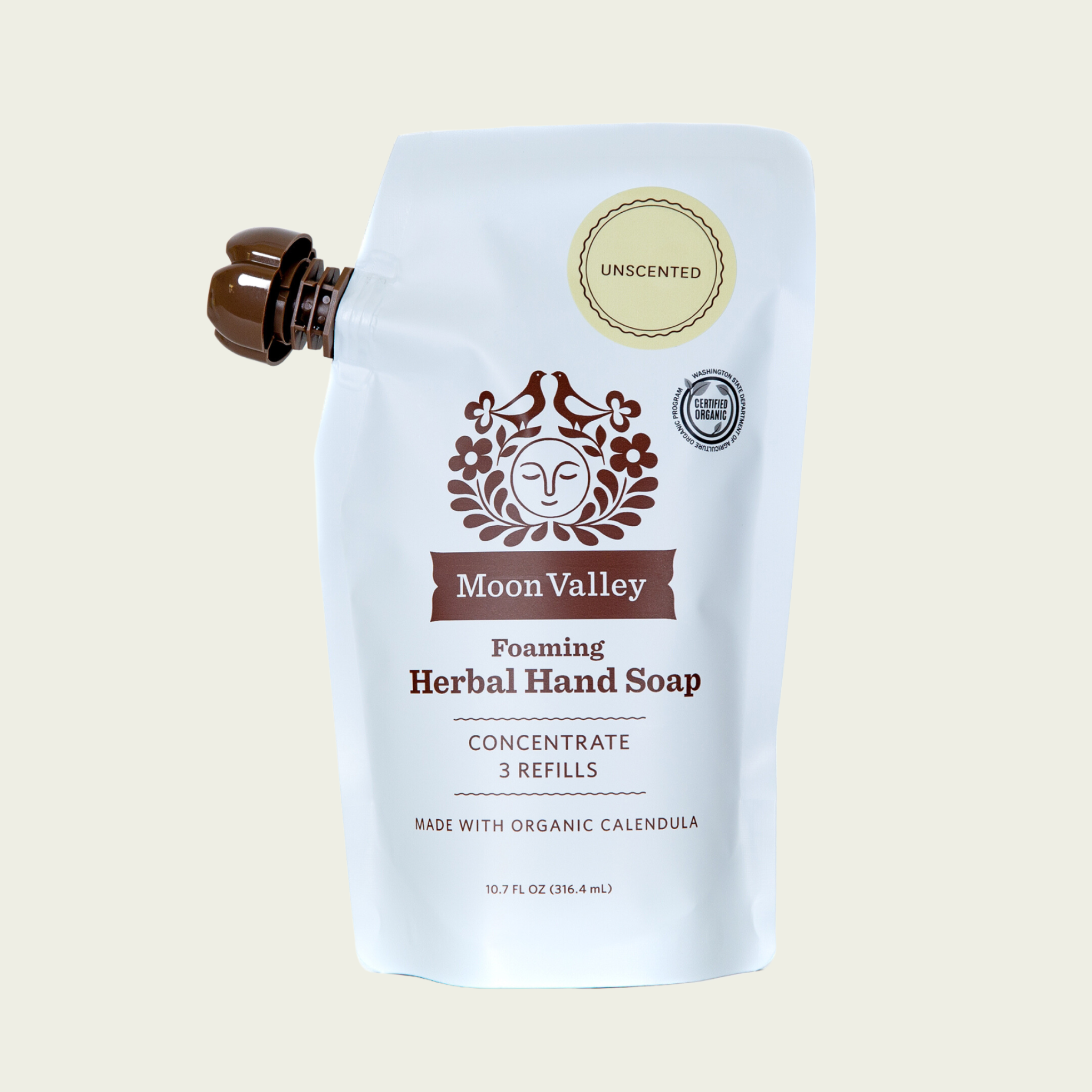 Unscented Foaming Herbal Hand Soap Concentrated Refill Pouch