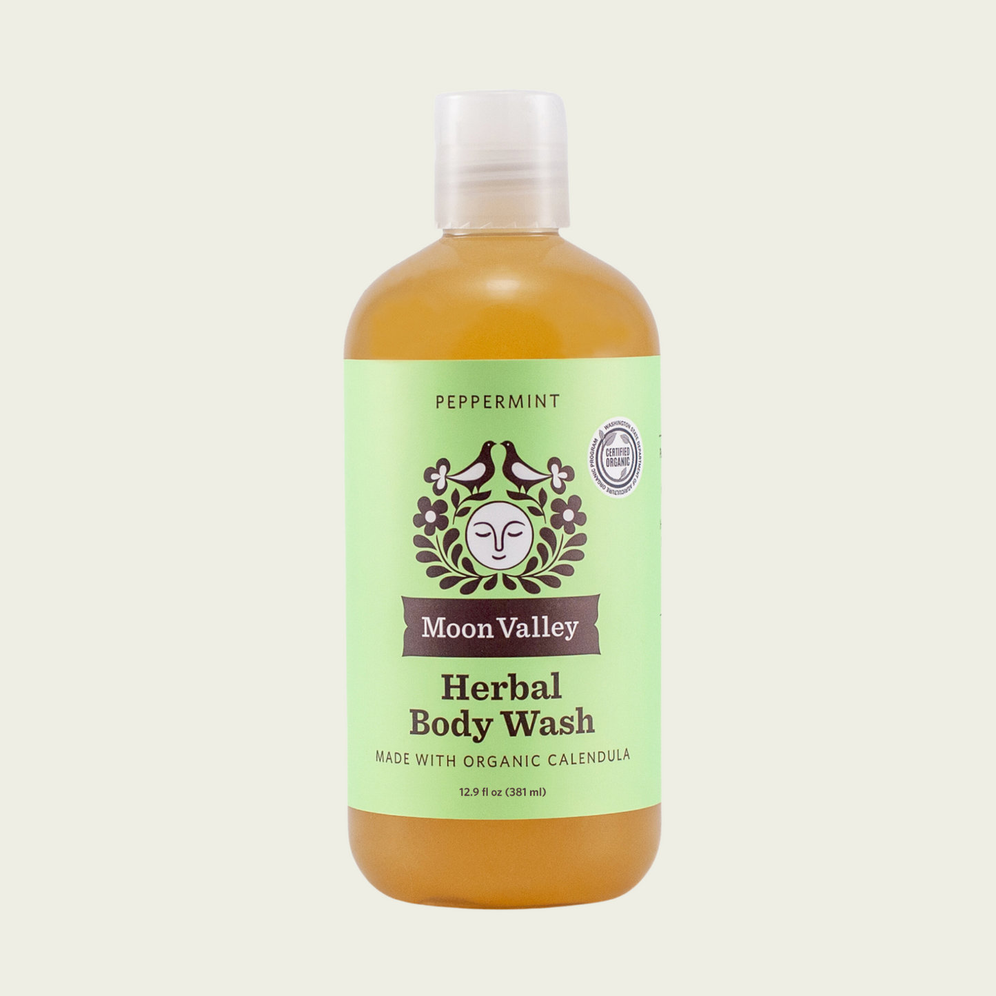 Moon Valley Organics Herbal Body Wash Peppermint Bottle