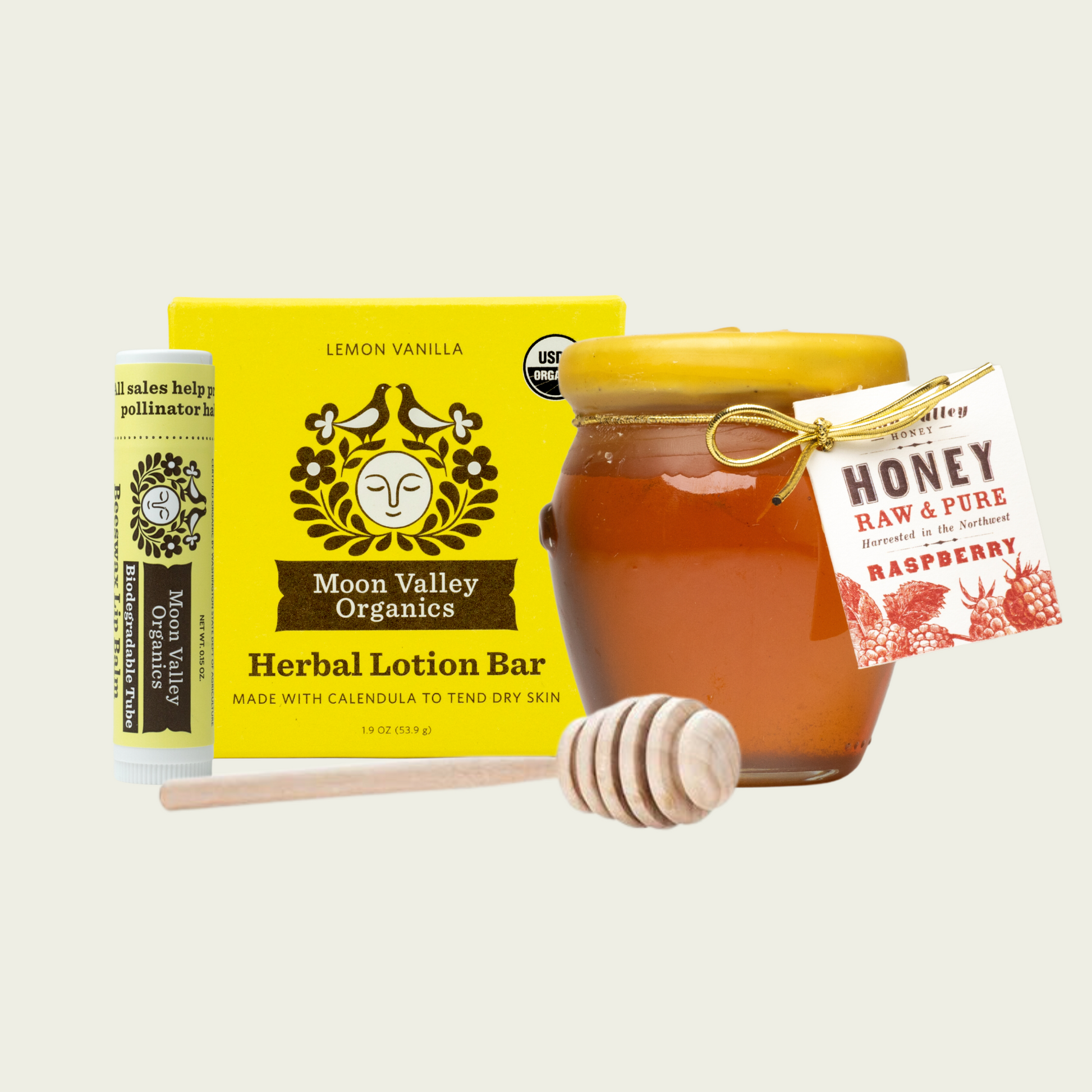 Moon Valley Organics Oh So Sweet Gift Set Raspberry with Lotion Bar and Lip Balm Front