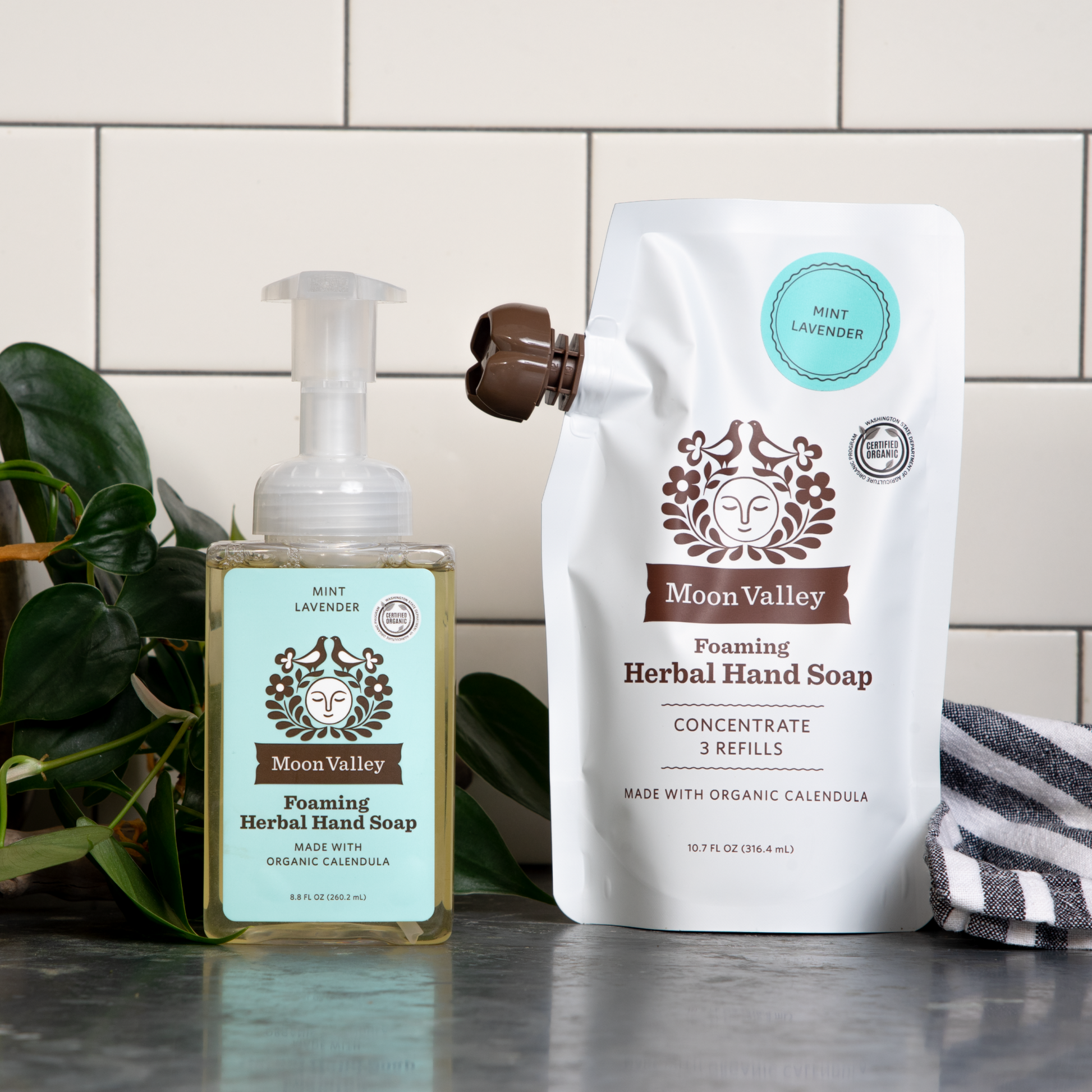 Mint Lavender Foaming Herbal Hand Soap Concentrated Refill Pouch